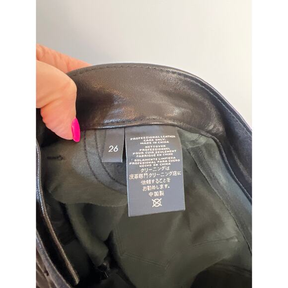 NEW J Brand Coated Super Skinny Ankle Zip Closure Leather Jeans Black Size: 26 - Picture 6 of 8